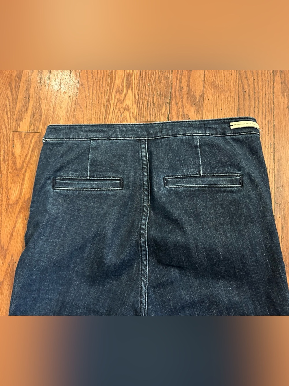 Pilcro Anthropologie High Rise Denim Legging Jeans 26 Dark Wash Side Zip - Picture 7 of 9